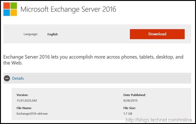 Download Exchange 2016