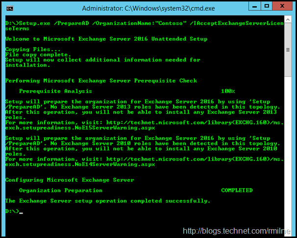 Preparing AD For Exchange 2016