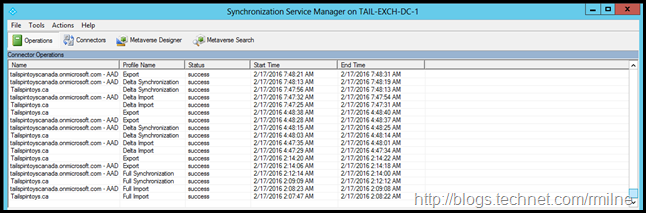 Azure AD Connect Synchronization Manager