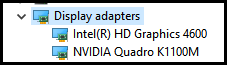 Windows 10 Device Manager Showing Multiple Display Adapters