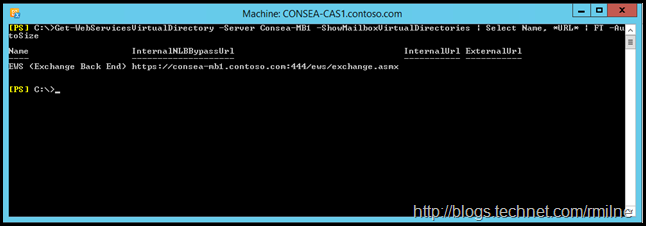 Checking InternalNLBBypassURL On Exchange 2013 Mailbox Role Using ShowMailboxVirtualDirectories