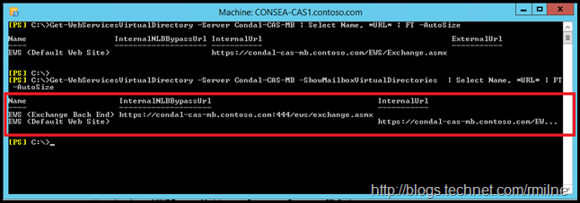 Checking InternalNLBBypassURL On Exchange 2013 Multi Role Using ShowMailboxVirtualDirectories