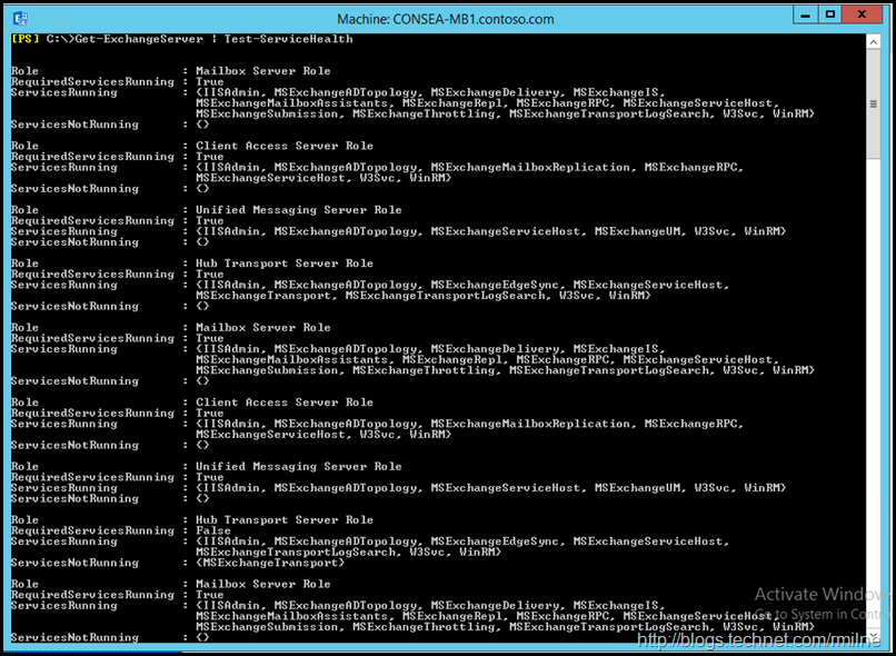 Checking Multiple Exchange Servers Using Test-ServiceHealth