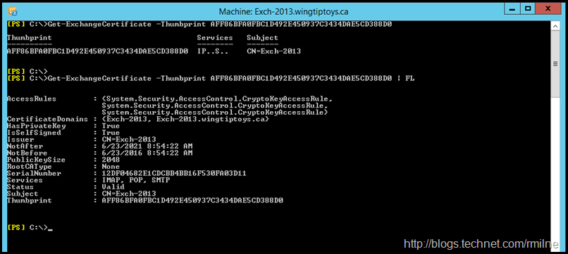 Get-ExchangeCertificate To See All Properties