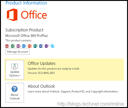 Outlook 2013 Build Number