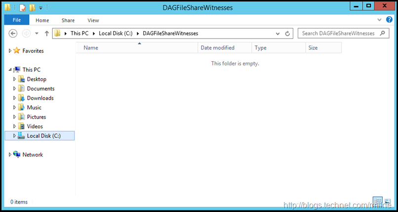 DAGFileShareWitnessFolder Created - No FSW Folder Yet Created
