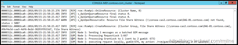 Windows Failover Cluster Log Showing FSW Resource GUID