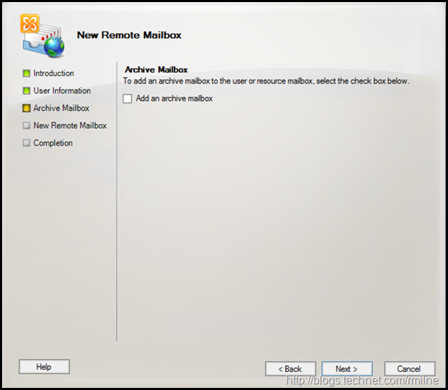 Creating New Remote Mailbox in Exchange 2010 MMC - Will Not Create Online Archive Mailbox