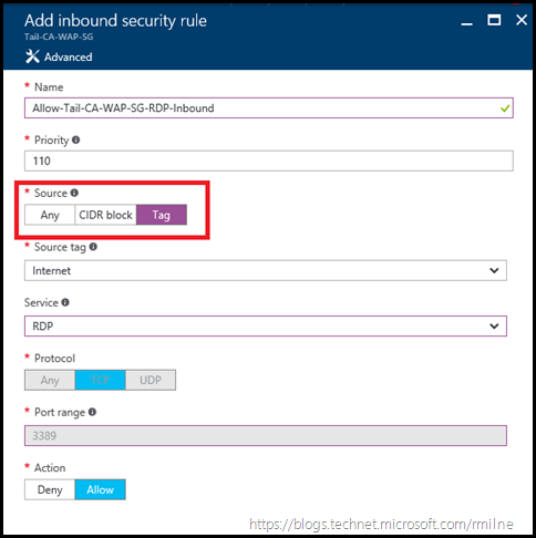 Creating Allow RDP Rule