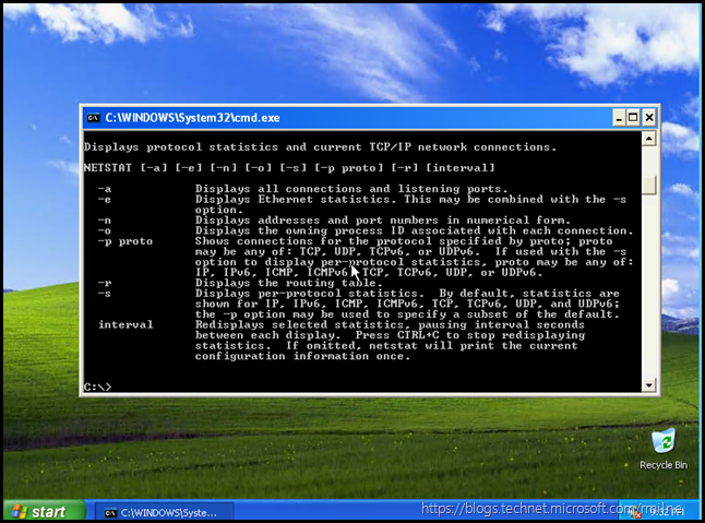 Windows XP RTM Netstat Options