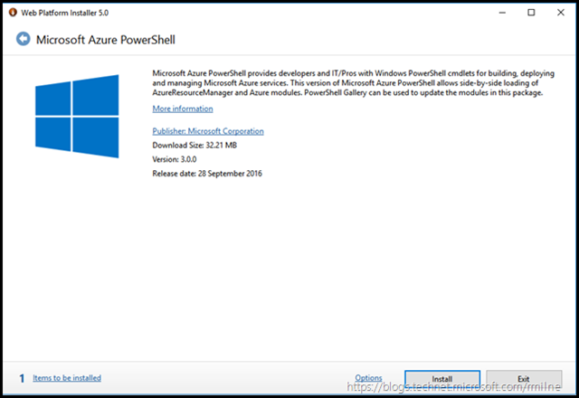 Installing Azure RM PowerShell