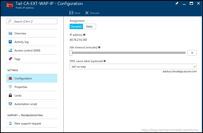 Option to Add DNS Name For Azure RM Public IP Address Resource