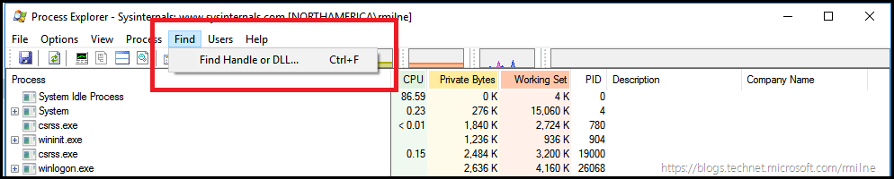 SysInternals Process Explorer