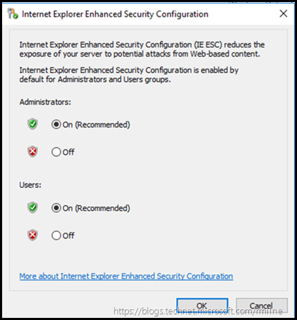 Manging IE Enhanced Security Configuration Settings