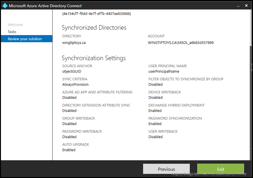 Azure AD Connect - View Current Configuration
