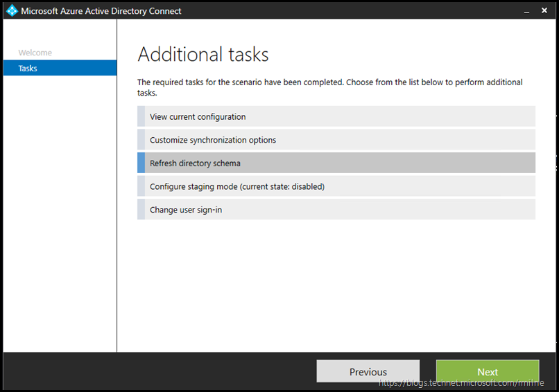 Azure AD Connect - Refresh Directory Schema