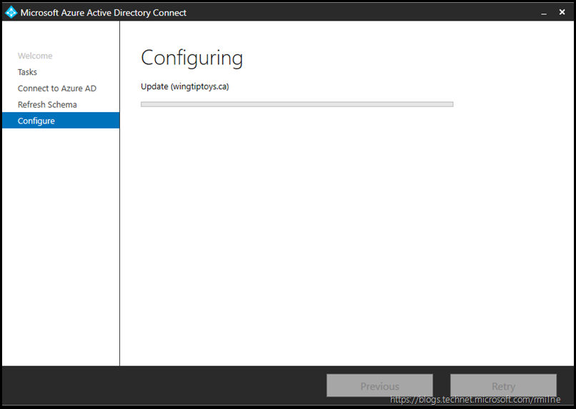 Azure AD Connect - Refresh Directory Schema - Ready to Configuring