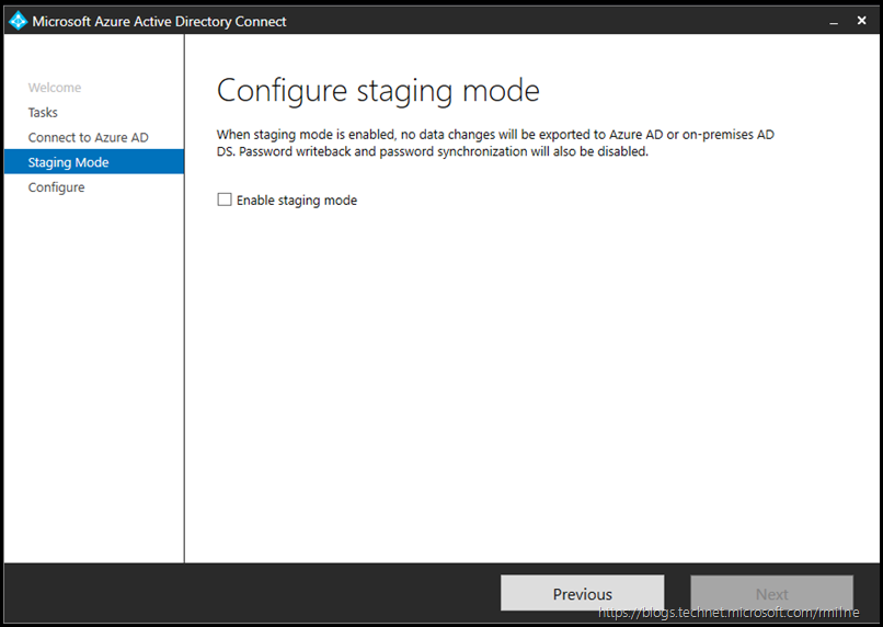 Azure AD Connect - Configuring Staging Mode