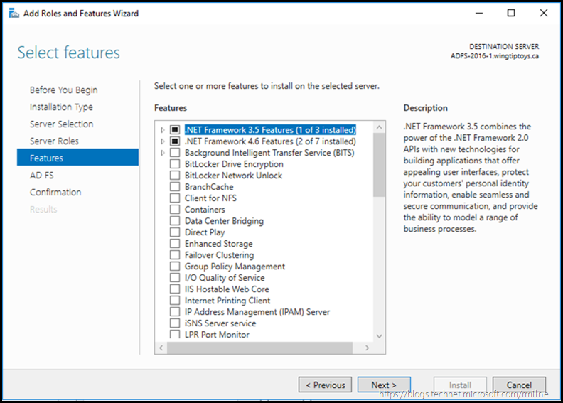 Installing AD FS 2016 Using Server Manager