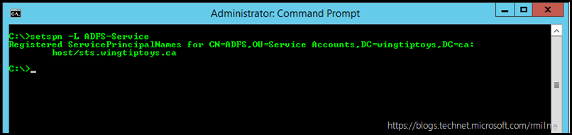 Checking If AD FS SPN Registration On The Service Account
