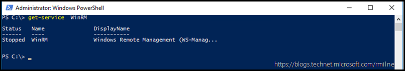 WinRM Service Stopped - Status Shown In PowerShell