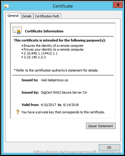 New Certificate For WAP Published Application - Local Certificate MMC View