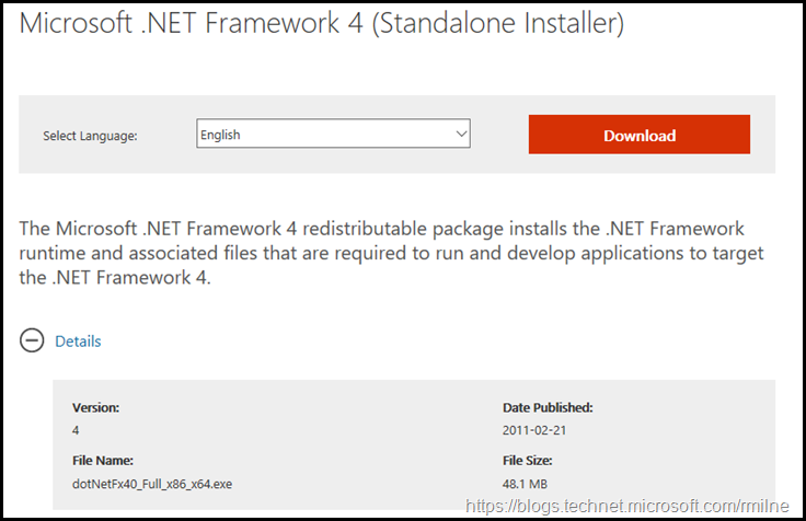 Quick Tip – Download .NET Framework 4.5 Offline Installer – 250 Hello