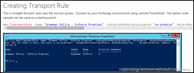 Creating Exchange Transport to Enforce On-Premises