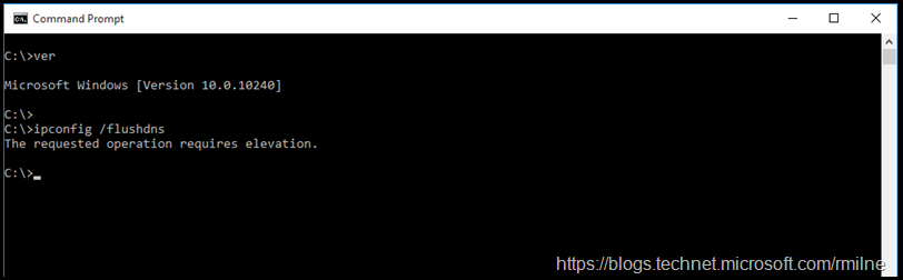Elevation Required To Run IPConfig /FlushDNS
