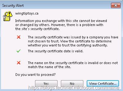Certificate Alert Generated By Outlook 2013 Contacting DC In Its Quest For Autodiscover