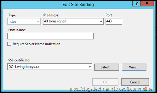 HTTPS Binding On Domain Controller for Certification Authourity (CA)