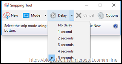 Windows 10 Snipping Tool - Delay Feature