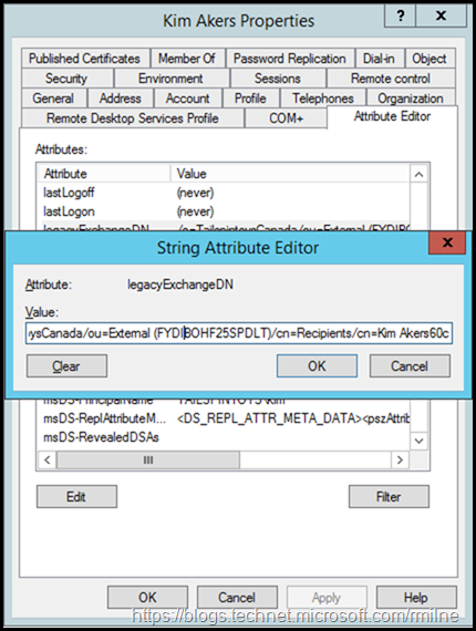 legacyExchangeDN Attribute in Active Directory
