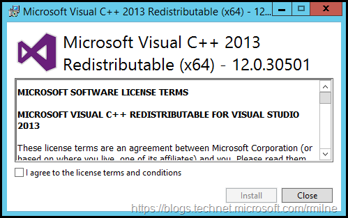 Exchange Visual C++ Runtime Reminder - 250 Hello
