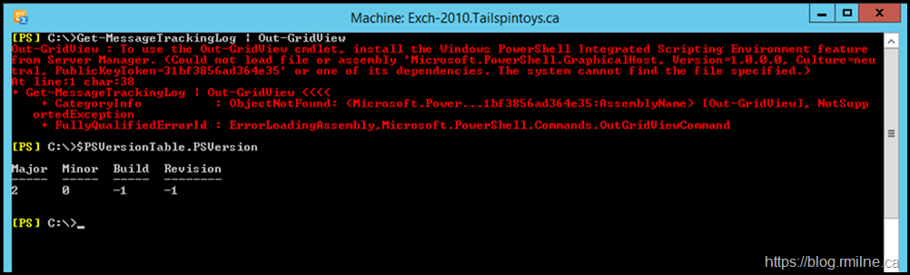 Exchange 2010 Management Shell - PowerShell 4