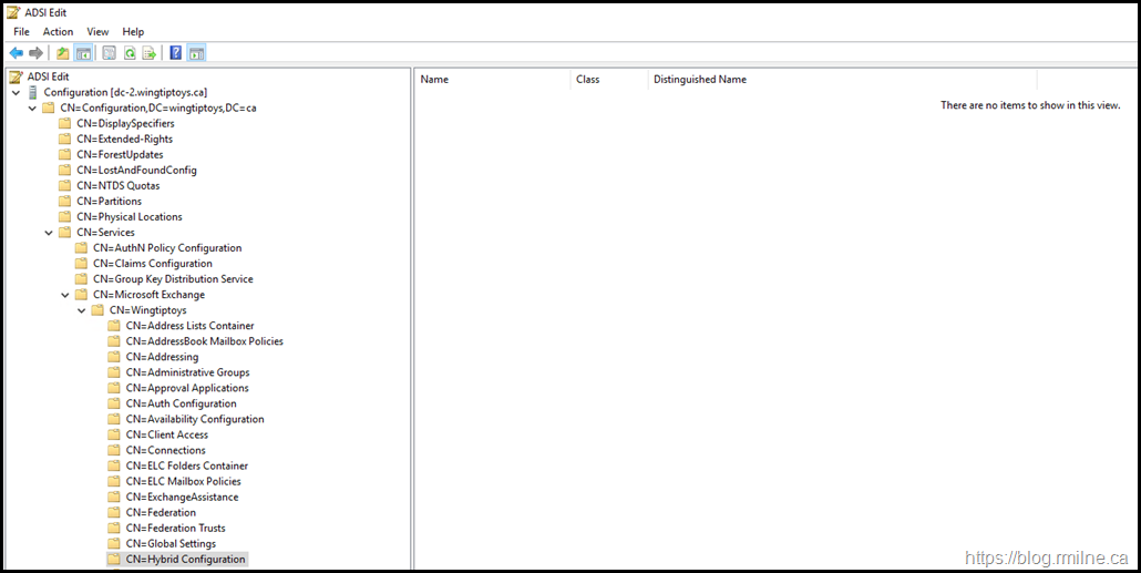 Hybrid Configuration Object No Longer Present - Shown In ADSIEDIT