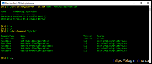 Exchange 2016 Hybrid Object Cmdlets