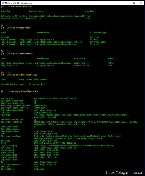 Exchange 2016 Based Hybrid Configuration