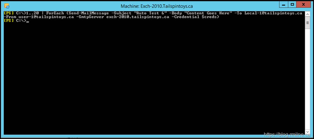 Sending Test Messages Using PowerShell