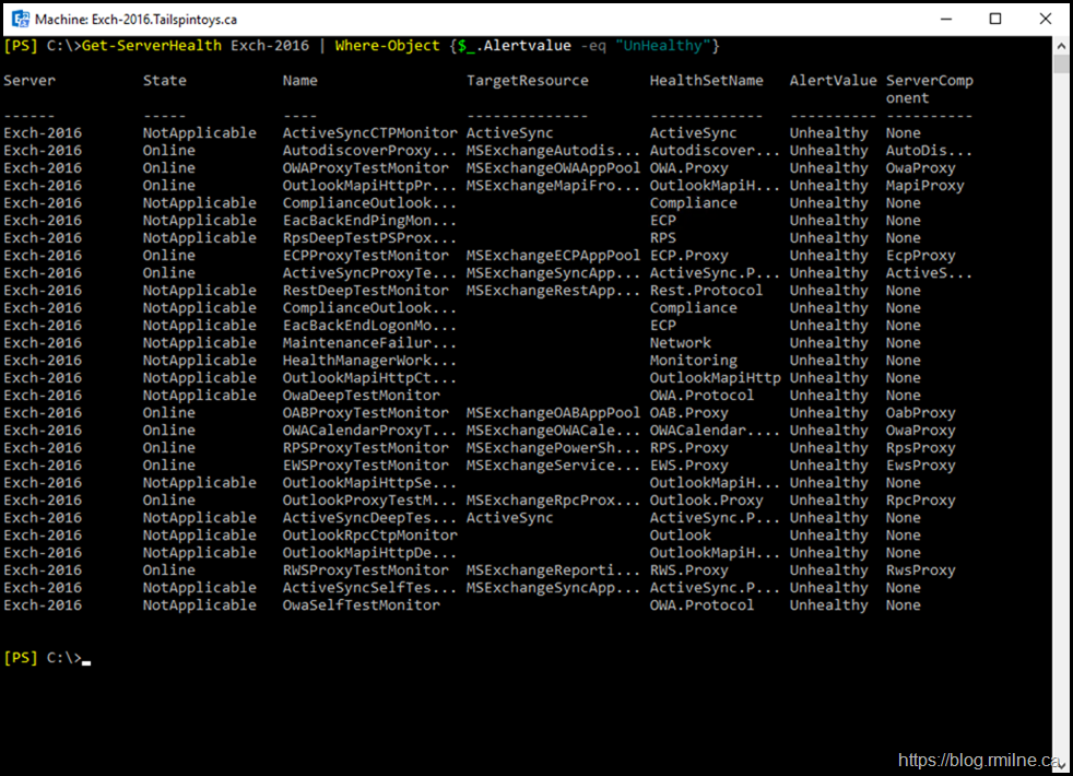 Exchange Managed Availability Failing