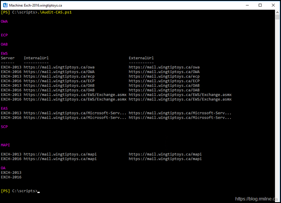 PowerShell Script Output Using Write-Host on Exchange 2016