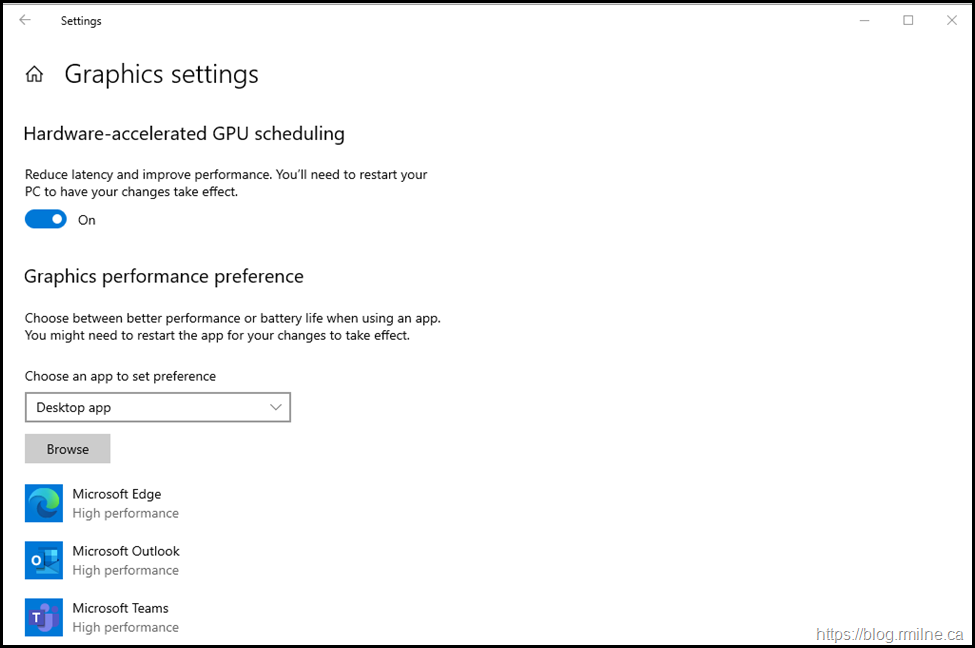 Windows Hardware Accelerated GPU Scheduling - Teams & Edge Added