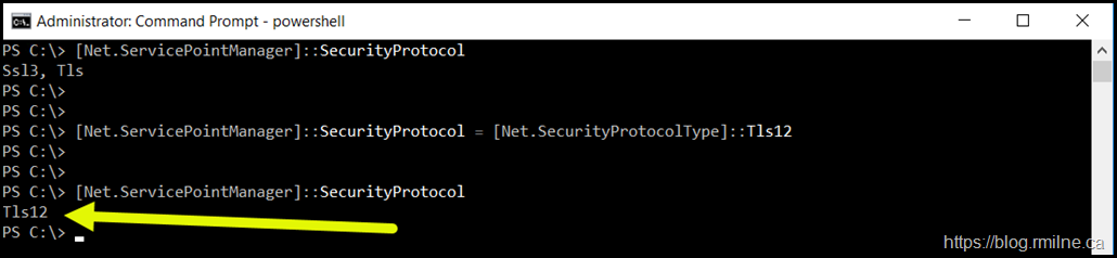 PowerShell TLS 1.2 Support Has Been Enabled