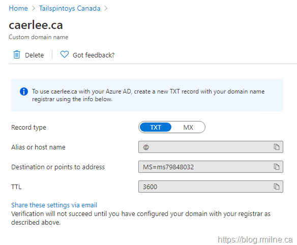 Add Domain To Azure AD - What Is The Domain Type in Exchange Online