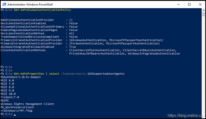 Verifying AD FS Configuration - Correct Values Present For This Environmnet