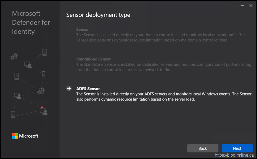 Installing MDI Senson onto Windows 2012 R2 Domain Controller - AD FS Sensor Type