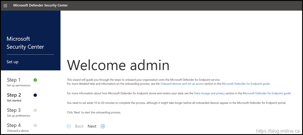 Initialising MDE Using Microsoft Security Center - securitycenter.windows.com