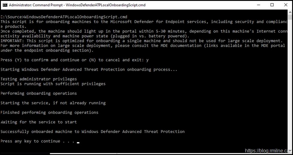 Onboarding Windows 10 Using Local Script
