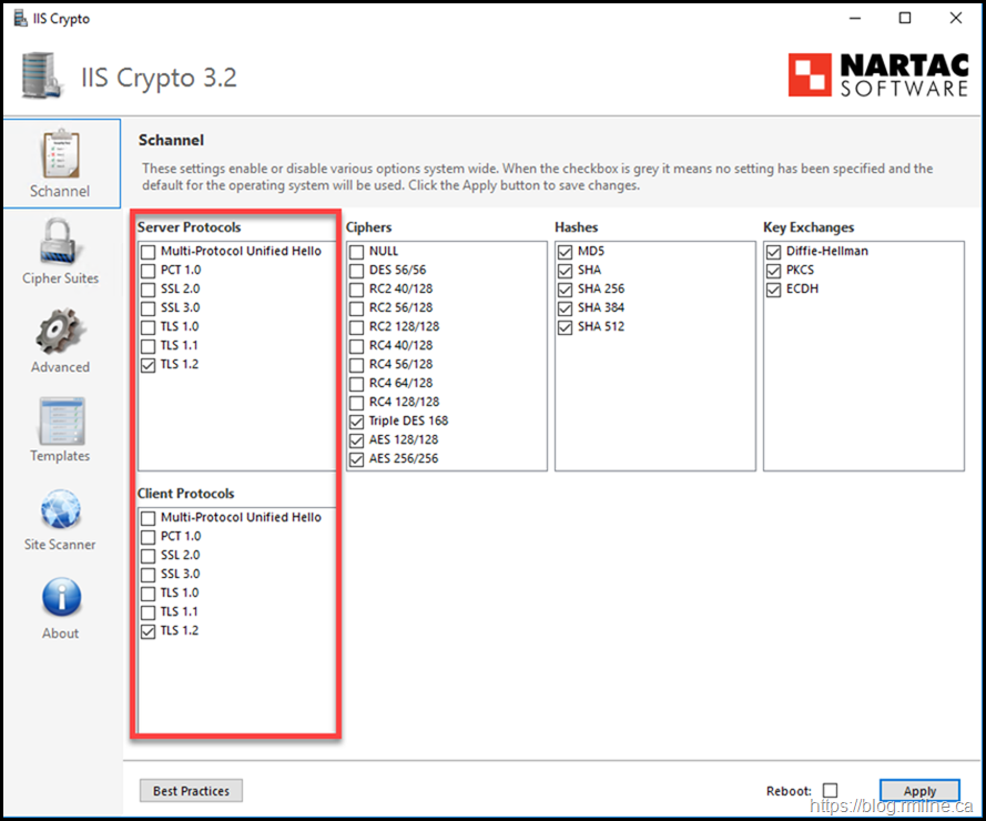 IISCrypto 3.0 Enabling TLS 1.2