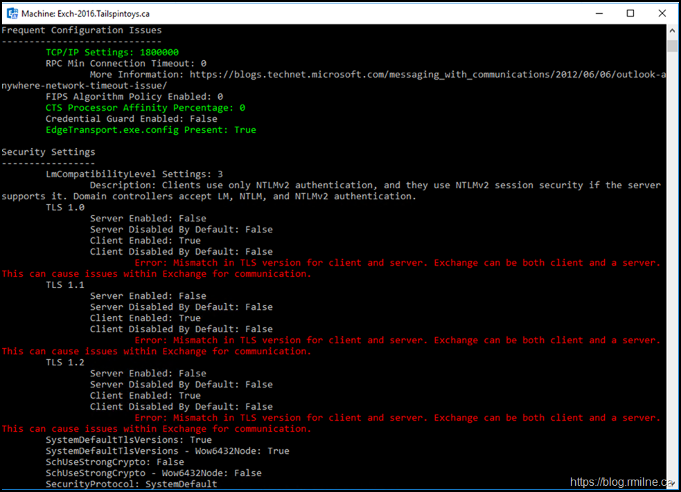 Exchange Health Check Script Now Unhappy About TLS